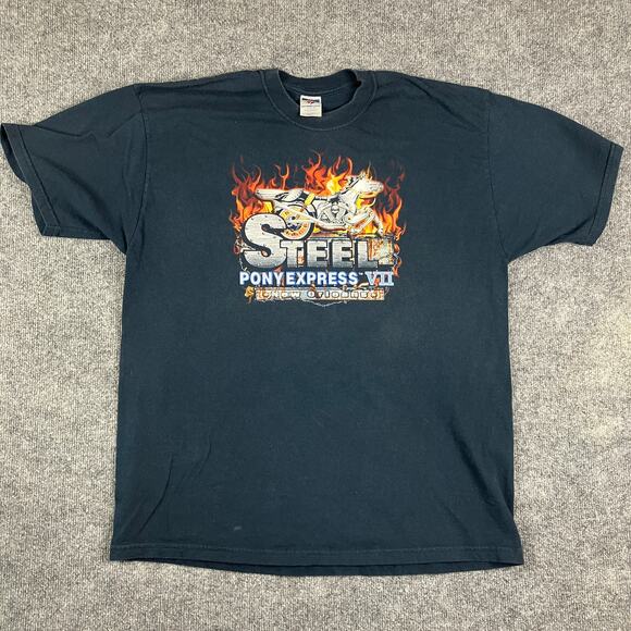 Steel Pony Express 2004 T-Shirt XL Black New Orleans Motorcycle Rally Jerzees - Picture 5 of 10